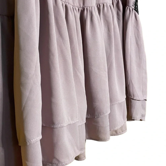 Lane Bryant Light Purple with Black Lace Babydoll Ruffle Top Flowy Size 28 - Picture 10 of 10